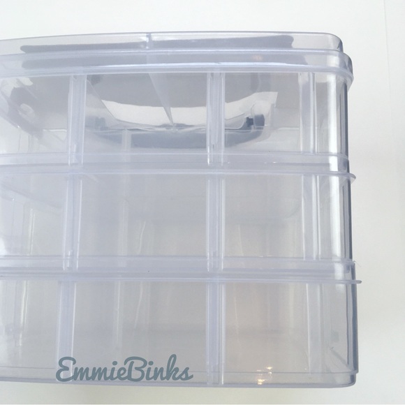 NWT 2 Transparent Clear 18 Grid 3 Layer Stackable Storage Carrying Containers - Picture 6 of 13